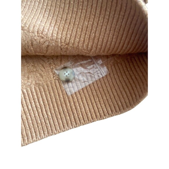 Draper James Cable Knit Cardigan Sweater Tan Button Front Size M - Picture 4 of 5